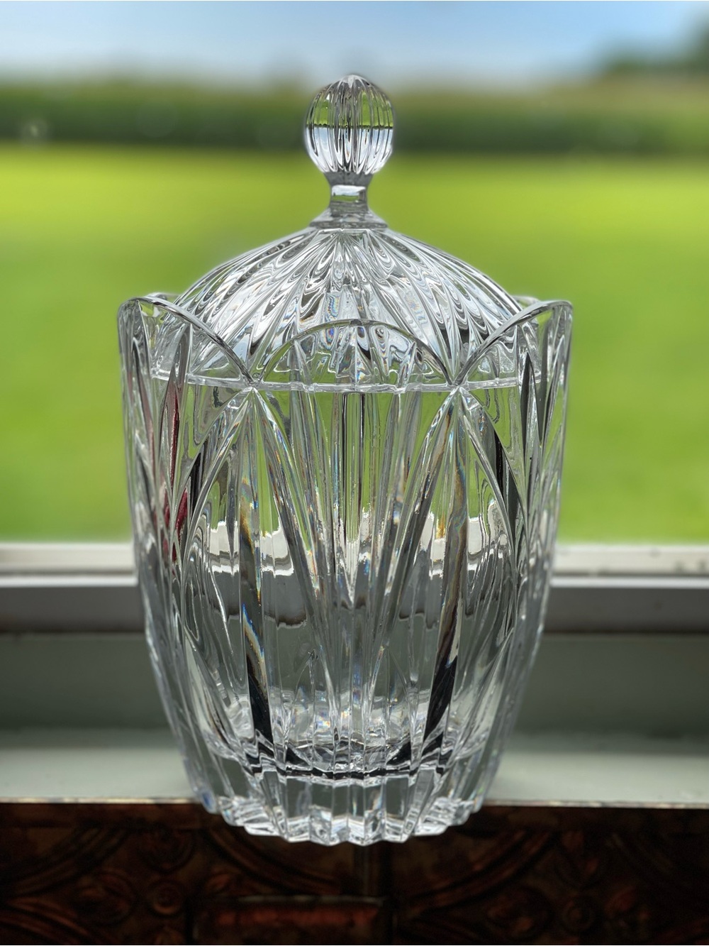 Crystal Biscuit Barrel made in Poland